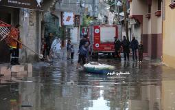 شوارع غزة بفعل الأمطار